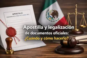 Apostila e legalização de documentos com selo oficial e bandeira do México