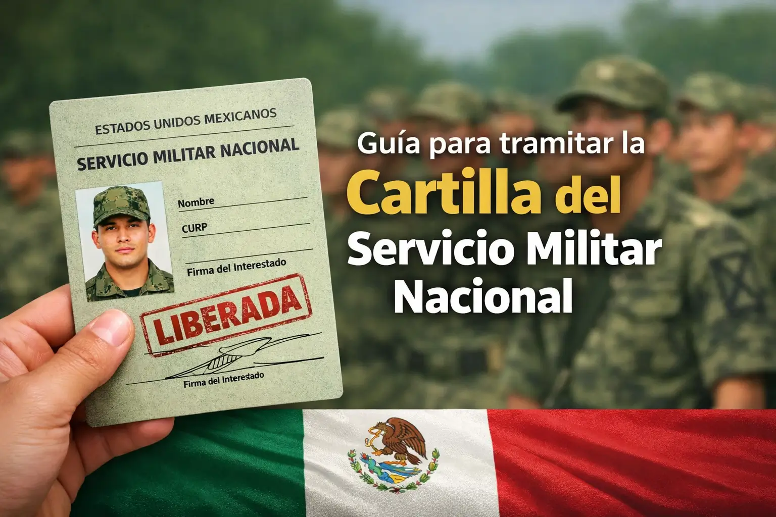 Cartilla de Serviço Militar Nacional Liberada com bandeira mexicana