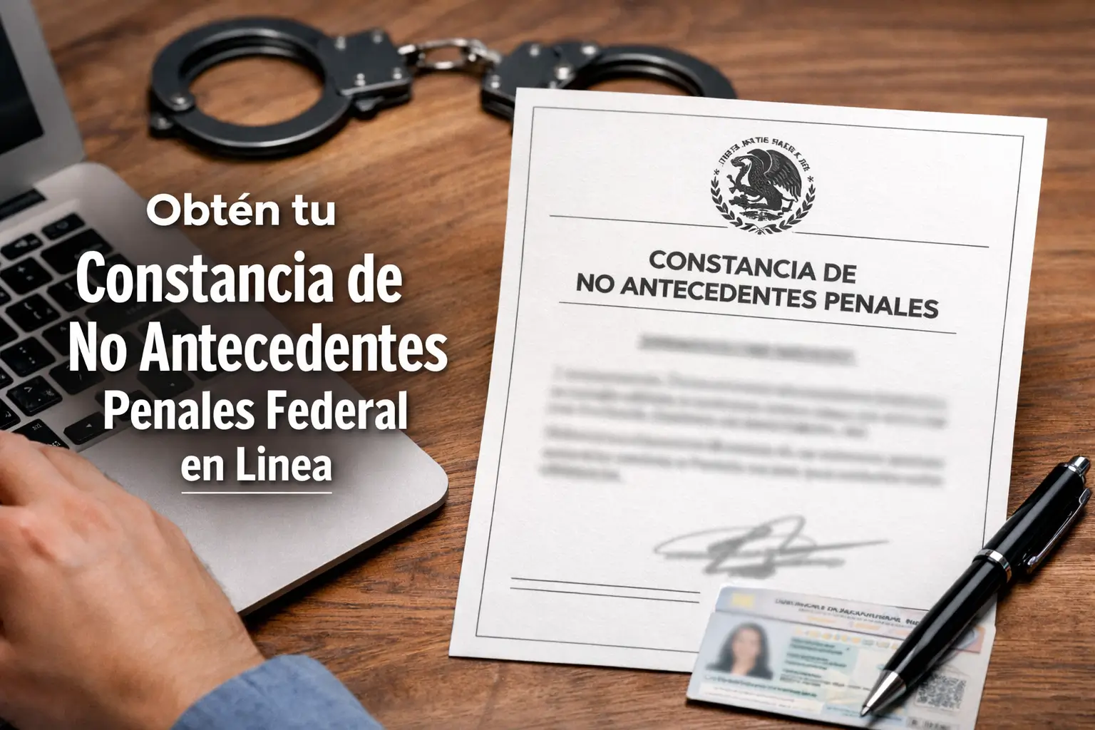 Documento de antecedentes criminais federais em tela de laptop