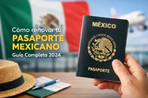 Passaporte mexicano com texto sobre renovação 2024