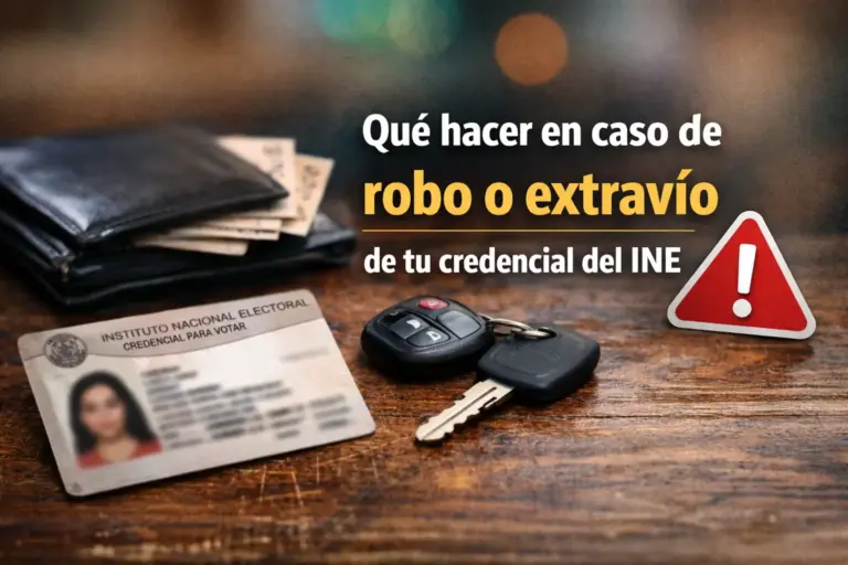 Credencial INE e chaves sobre mesa destacando segurança